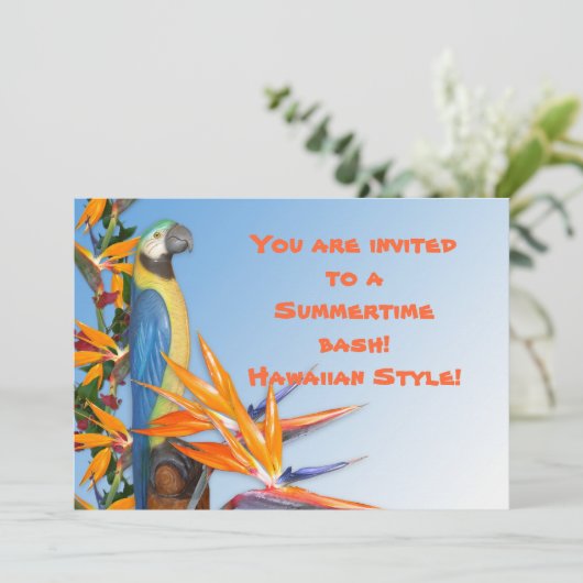 Luau Uitnodiging voor zomertijd (Staand voorkant)