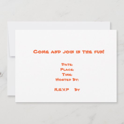 Luau Uitnodiging voor zomertijd (Achterkant)