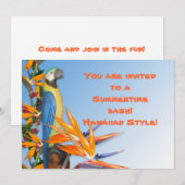 Luau Uitnodiging voor zomertijd (Voorkant / Achterkant)