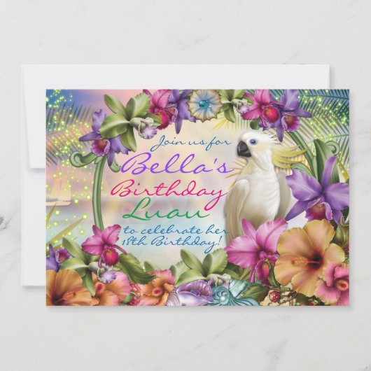 Luau-uitnodigingen, Birthday Luau-uitnodigingen Kaart (Voorkant)