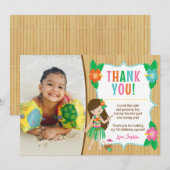Luau Verjaardag Dank u kaart met foto (Voorkant / Achterkant)