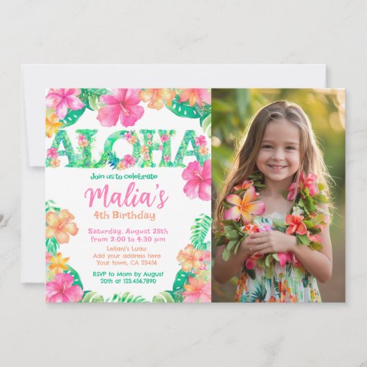 Luau-verjaardag Kaart (Voorkant)