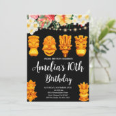 Luau Verjaardag, Tiki Mask Party, Aloha, Tropisch Kaart (Staand voorkant)