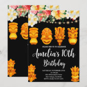 Luau Verjaardag, Tiki Mask Party, Aloha, Tropisch Kaart (Voorkant / Achterkant)