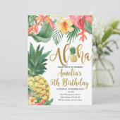 Luau Verjaardag, Tropisch Verjaardagsfeest, Aloha Kaart (Staand voorkant)