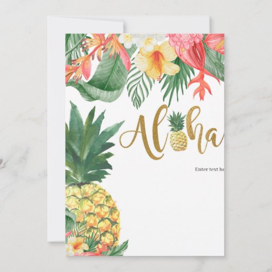 Luau Verjaardag, Tropisch Verjaardagsfeest, Aloha Kaart (Achterkant)