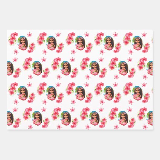 Luau verjaardag Tropische strandnaam Inpakpapier Vel (Voorkant)