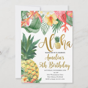 Luau-verjaardag, Tropische verjaardagsfeest, Aloha Kaart