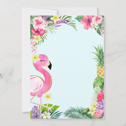 Luau Verjaardag Tropische Zomeruitnodiging Kaart (Achterkant)