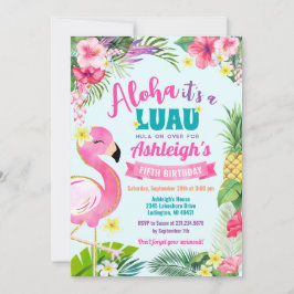 Luau Verjaardag Tropische Zomeruitnodiging Kaart