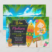 Luau Verjaardag Uitnodiging Aloha Invites (Voorkant / Achterkant)