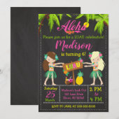 Luau Verjaardag Uitnodiging Aloha Invites (Voorkant / Achterkant)