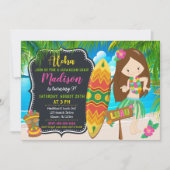 Luau Verjaardag Uitnodiging Aloha Invites (Voorkant)