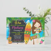 Luau Verjaardag Uitnodiging Aloha Invites (Staand voorkant)