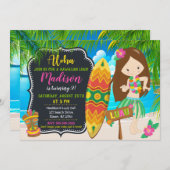 Luau Verjaardag Uitnodiging Aloha Invites (Voorkant / Achterkant)