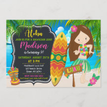 Luau Verjaardag Uitnodiging Aloha Invites