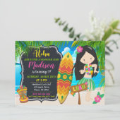 Luau Verjaardag Uitnodiging Aloha Invites (Staand voorkant)