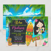 Luau Verjaardag Uitnodiging Aloha Invites (Voorkant / Achterkant)