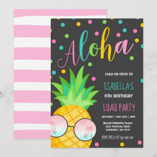 Luau Verjaardag Uitnodiging Ananas Hawaiian Luau
