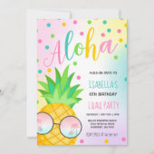 Luau Verjaardag Uitnodiging Ananas Hawaiian Luau (Voorkant)