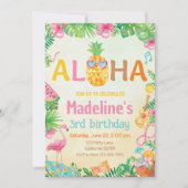 Luau Verjaardag Uitnodiging Hawaïaanse Tropische P (Voorkant)