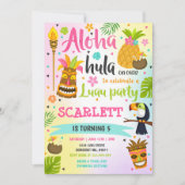 Luau Verjaardag Uitnodiging Hawaiian Luau Party (Voorkant)