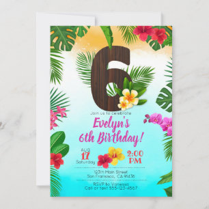 Luau Verjaardag, Uitnodiging Luau Party 6e verjaar