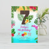 Luau Verjaardag, Uitnodiging Luau Party 7e verjaar (Staand voorkant)