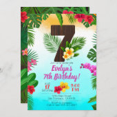 Luau Verjaardag, Uitnodiging Luau Party 7e verjaar (Voorkant / Achterkant)