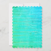 Luau Verjaardagsfeest Blauw Hout Tropische Bloemen Kaart (Achterkant)