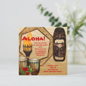 Luau Verjaardagsfeest Hawaiian Luau Party Kaart (Staand voorkant)
