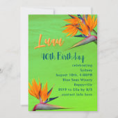 Luau Verjaardagsfeest Limoen Tropical Flowers Kaart (Voorkant)