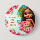 Luau verjaardagsfeest Tropisch strand Ronde Button 7,6 Cm (Voorkant)
