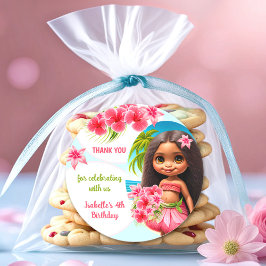 Luau verjaardagsfeest Tropisch strand Ronde Sticker