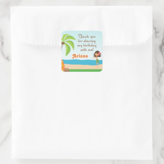 Luau Verjaardagsfeestgunst Dank u Sticker (Tas)