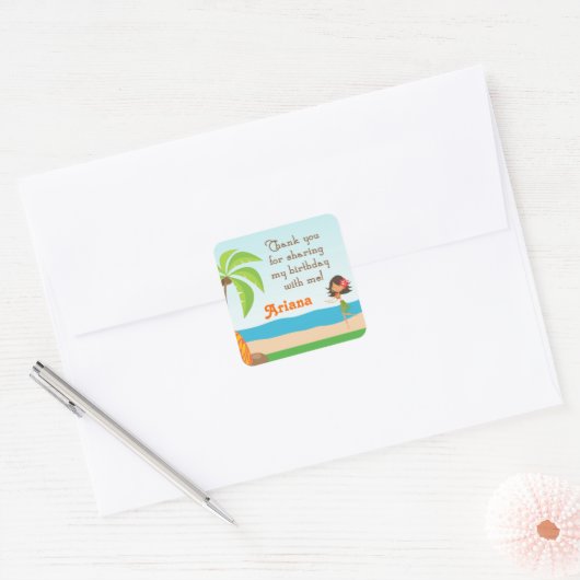 Luau Verjaardagsfeestgunst Dank u Sticker (Envelop)
