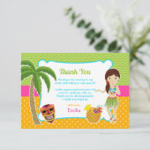 Luau verjaardagsfeestje bedankje kaart (Staand voorkant)