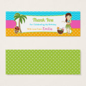 Luau Verjaardagsfeestje Favor Bag Label Mini Visitekaartjes (Voorkant /achterkant)