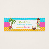 Luau Verjaardagsfeestje Favor Bag Label Mini Visitekaartjes (Voorkant)