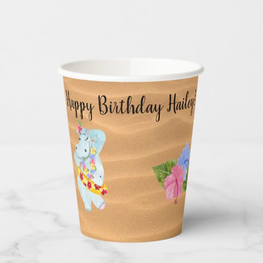 Luau verjaardagsfeestje gepersonaliseerde bekers (Links)