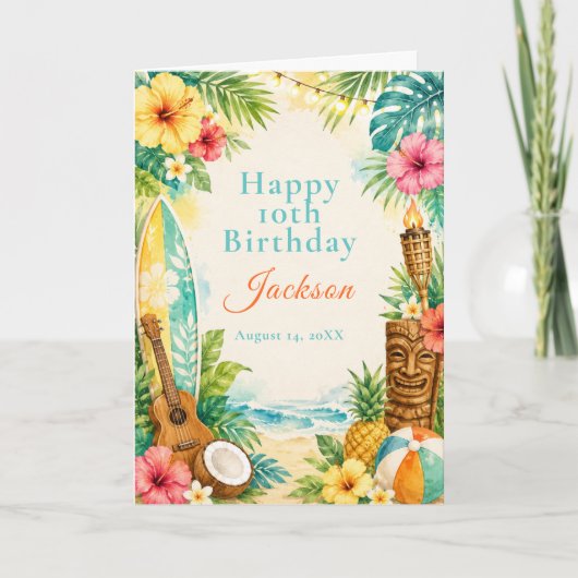 Luau Verjaardagsfeestje Kaart (Voorkant)