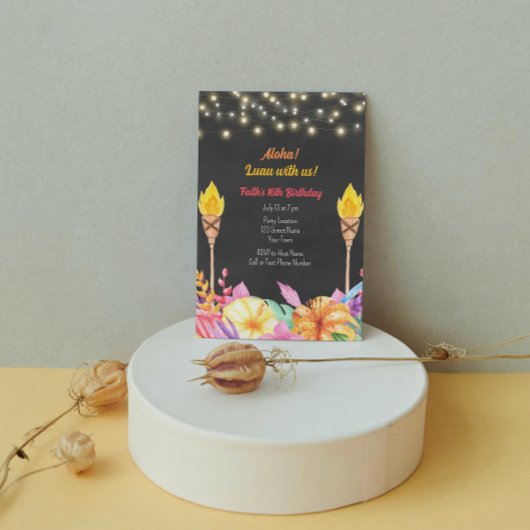  Luau Verjaardagsfeestuitnodiging Kaart