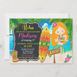 Luau-verjaardagsuitnodiging Aloha-uitnodigingen Kaart