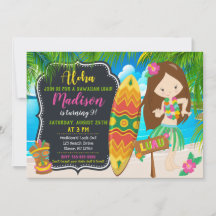 Luau-verjaardagsuitnodiging Aloha-uitnodigingen