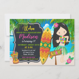 Luau-verjaardagsuitnodiging Aloha-uitnodigingen Kaart