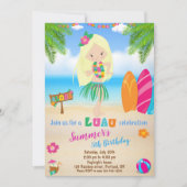 Luau verjaardagsuitnodiging Hawaiian uitnodiging (Voorkant)