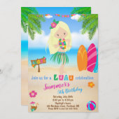 Luau verjaardagsuitnodiging Hawaiian uitnodiging (Voorkant / Achterkant)