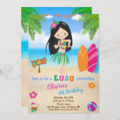 Luau verjaardagsuitnodiging Luau uitnodiging Aloha (Voorkant / Achterkant)