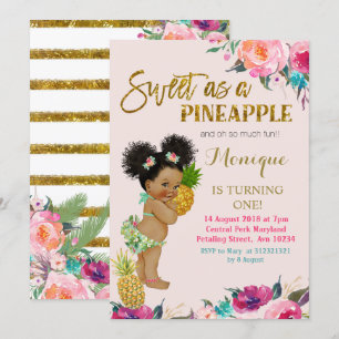 Luau verjaardaguitnodiging Afrikaanse Amerikaan Kaart