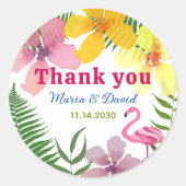 Luau Verloving Feest Dank Je Ronde Sticker (Voorkant)